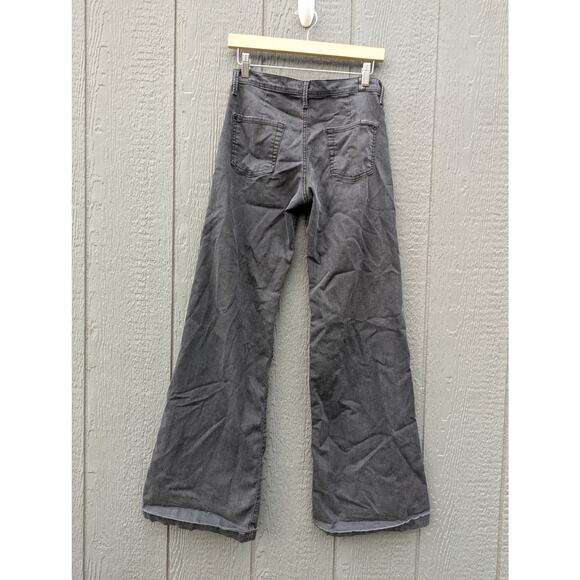 7 For All Mankind Trousers Faded Black Distressed Bell Bottom Jeans Western 27 - Picture 5 of 9